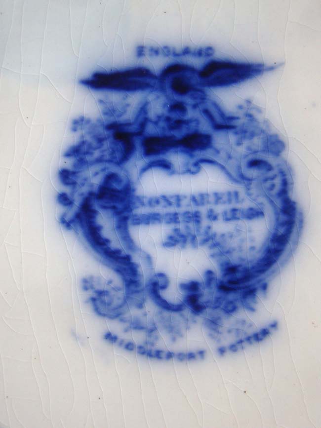 A beautiful late 19th century "Flow Blue" serving platter by Burgess & Leigh, Middleport, Staffordshire, England — image 2
